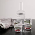 ribbed glass cup Clear Ripple Glass Carafe Set